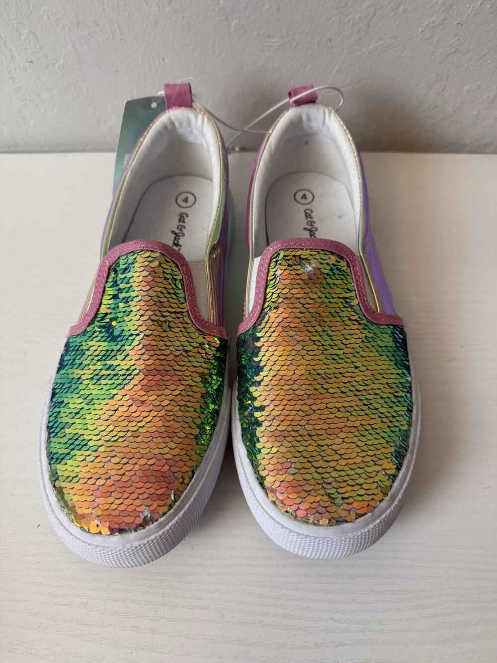 Girls' 4 Flip Sequin Slip-on Sneakers by Cat & Jack™ — Sparkly Casual Mermaid